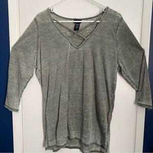 Women’s Torrid Heather Gray Tunic Top w/ 3/4 Length Sleeves, Size 1